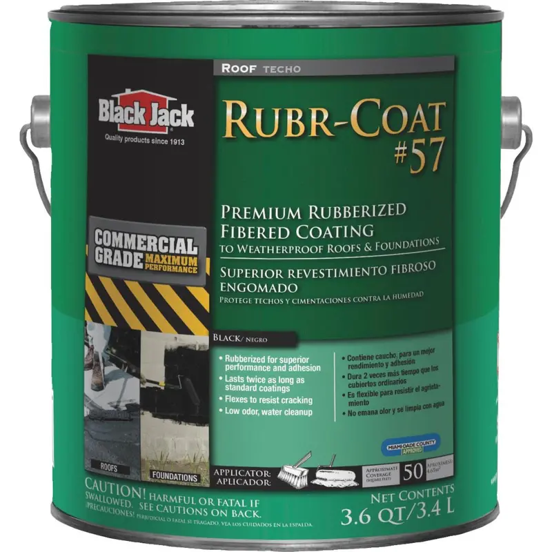 Black Jack Rubr-Coat #57 Fiber-Reinforced Rubberized Roof Coating (1 Gal) 1