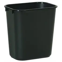 Black Rectangular Office Wastebasket – 28.125-Quart Capacity 1