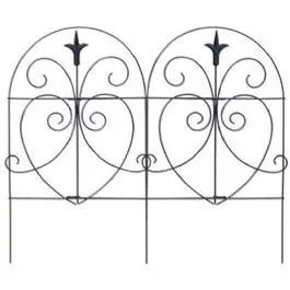 Black Romantic-Style Garden Fence Panel – 18-Inch Height X 8-Foot Length 1