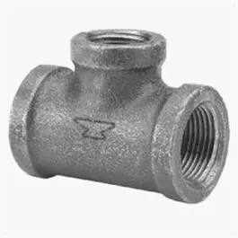 Black Steel Reducing Tee Pipe Fitting – 1" × 1" × 3/4" 1