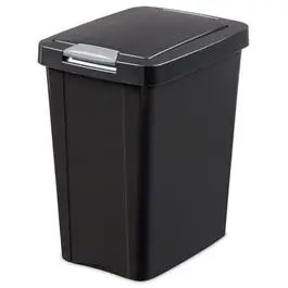 Black Touch-Top Kitchen Waste Bin – 7.5-Gallon Size 1