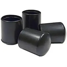 Black Vinyl Furniture Leg Caps – 5/8-Inch Diameter, 4-Pack 1