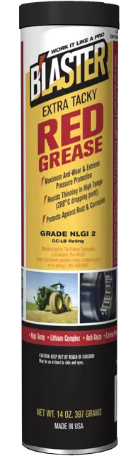 Blaster Extra-Tacky Red Grease – 14 Oz Automotive Lubricant Cartridge 1
