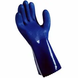 Blue Pvc Chemical-Resistant Work Gloves With Extended Cuff – Men’S Large 1