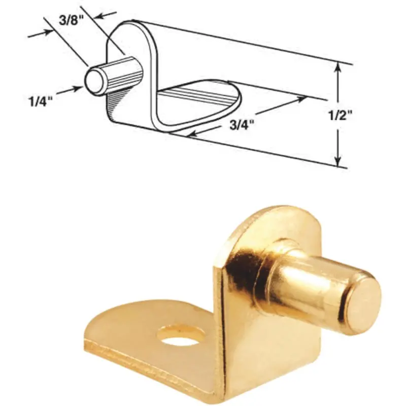 Brass 1/4-Inch Shelf Support Pegs — Pack Of 8 (Prime-Line) 1