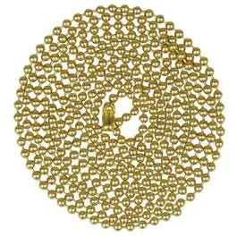 Brass Beaded Lamp Chain With Connector – #6 Gauge, 5-Foot Length 1