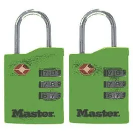 Brass Luggage Lock Set – 2-Pack, 1-3/8-Inch Covered Body 1