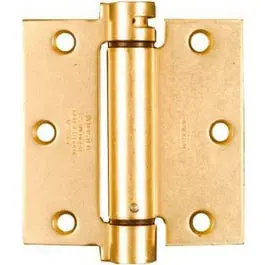 Brass Mortise Spring Hinge – 3.5-Inch Square Surface Mount 1