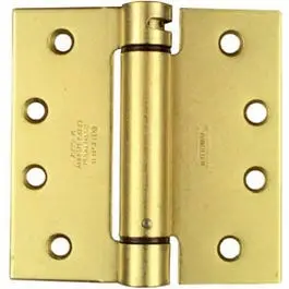 Brass Mortise Spring Hinge – 4-Inch X 4-Inch Commercial Grade 1