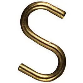 Brass Open S-Hook – 1-Inch, 3-Pack 1