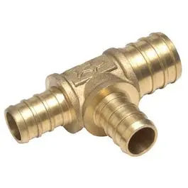 Brass Pex Barb Insert Tee Fitting (3/4" X 1/2" X 1/2") 1