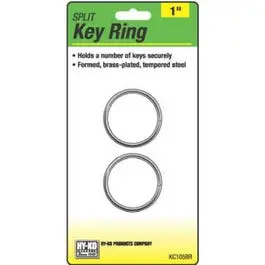 Brass-Plated Split Key Ring – 1-Inch Diameter, Pack Of 2 1