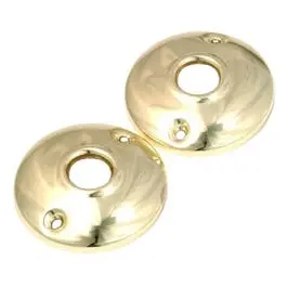 Brass-Plated Steel Door Rose Replacements – 2-1/2" Diameter (2-Pack) 1