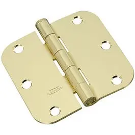 Bright Brass Interior Door Hinge – Round-Edge Design, 3.5 Inches 1