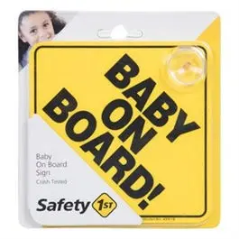Bright Yellow Baby On Board Safety Sign 1
