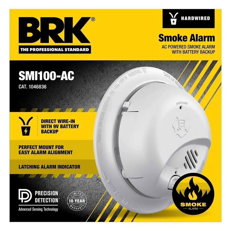 Brk Hardwired Interconnected Smoke Alarm – Battery Backup Included 1