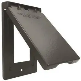 Bronze Vertical Weatherproof Gfci Flip Cover – Single-Gang Outdoor Rated 1