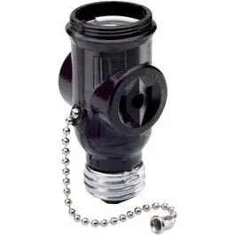 Brown Lampholder-Style Pull-Chain Tap – Socket-Mounted 1