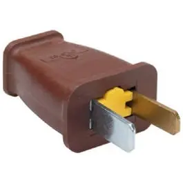 Brown Polarized Residential Plug – 2-Pole, 2-Wire, 15-Amp, 125-Volt 1
