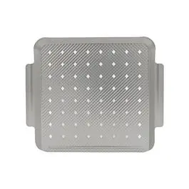 Brushed Silver Embossed Grill Topper For Even Heat Distribution 1