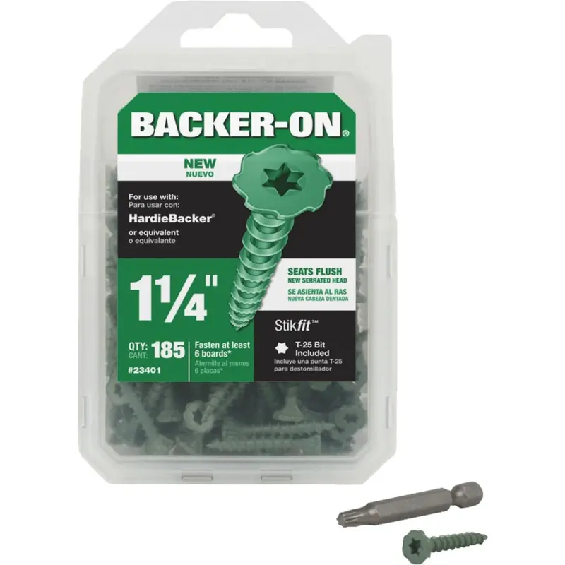 Buildex Backer-On Cement Board Screws – #9 X 1-1/4 Inch, 185-Pack 1