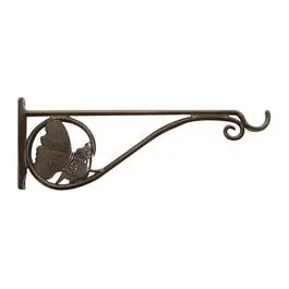 Butterfly-Style Hanging Plant Bracket – Brown Aluminum, 15-Inch 1
