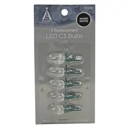 C3 Warm White Led Christmas Light Bulbs – 5-Pack 1