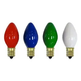 C7 Christmas Light Replacement Bulbs – Ceramic, Multi-Color, 4-Pack 1