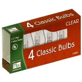 C7 Clear Christmas Light Bulb Replacement Pack (4 Count) 1