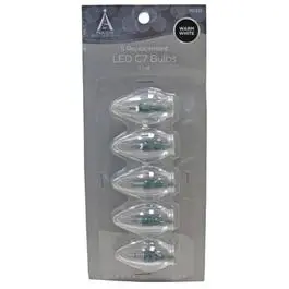 C7 Warm White Led Christmas Light Bulbs – 5-Pack Replacement Set 1