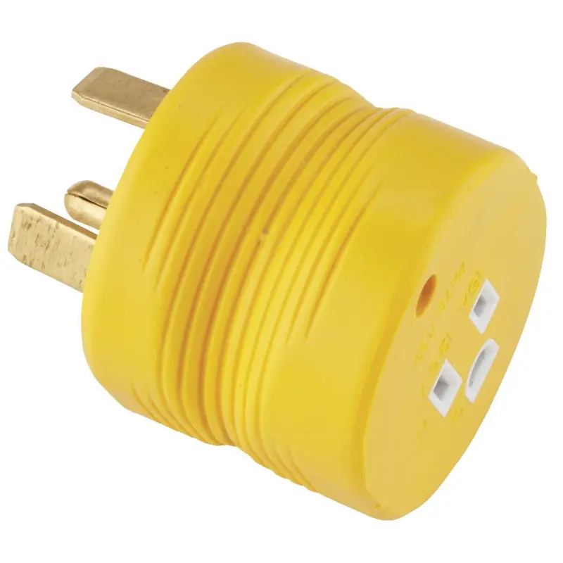 Camco Power Grip Rv Adapter: 30A Male To 15A Female 1