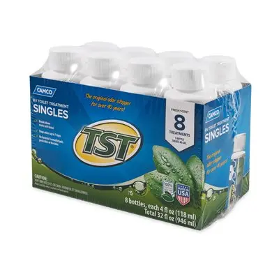 Camco Tst Singles – Rv Toilet Treatment, 8 Bottles (4 Oz Each) Per Box 1