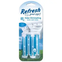 Car Vent Air Freshener – Fresh Linen Scent, 4-Pack Refillable Sticks 1