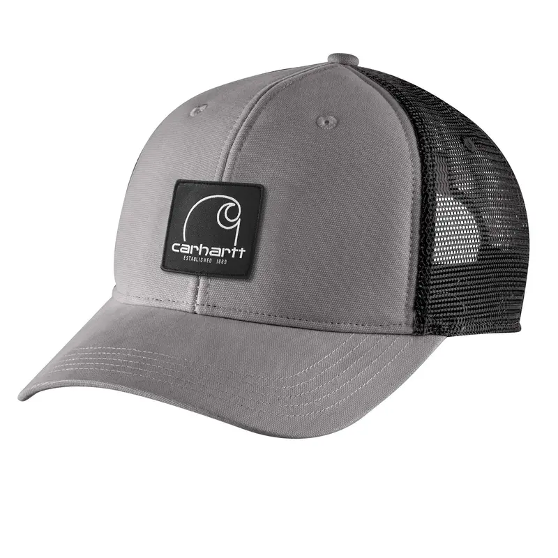Carhartt Canvas Mesh-Back Cap Featuring C Logo Embroidery 1