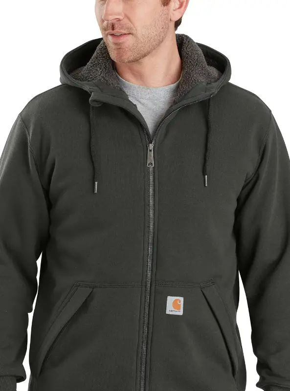 Carhartt Rain Defender Relaxed-Fit Sherpa-Lined Full-Zip Sweatshirt 1