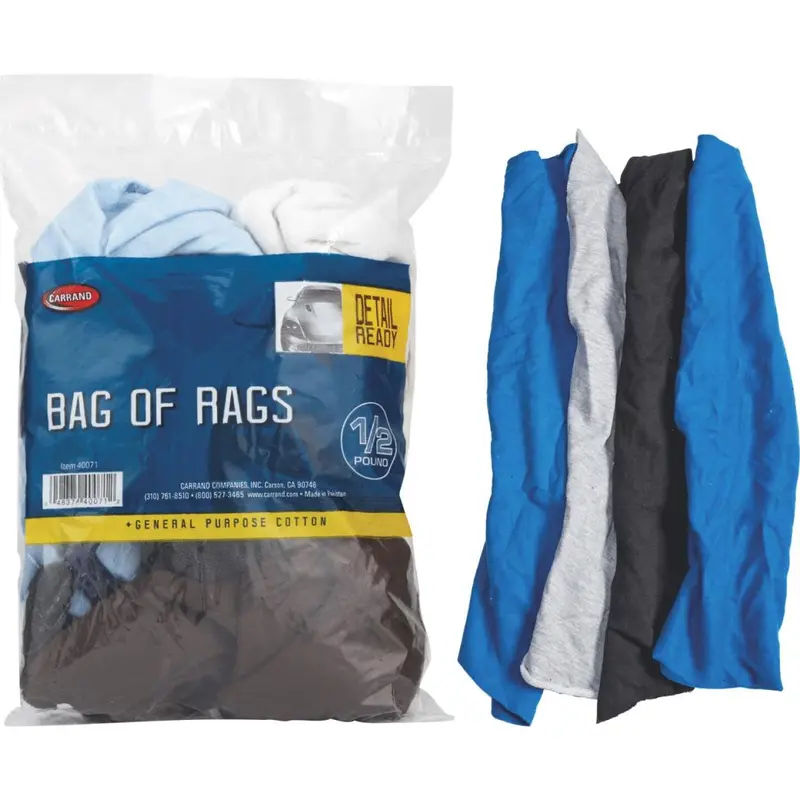 Carrand 1/2-Pound Premium Cleaning Rag Bundle – Soft Absorbent Fabric 1