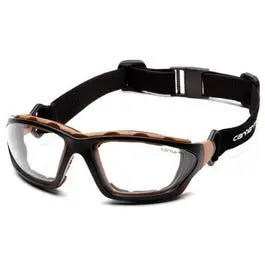 Carthage Clear-Lens Safety Glasses – Ansi-Z87 Certified, Black & Tan Frame 1