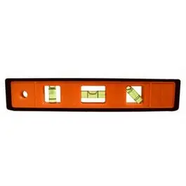Cast Aluminum Torpedo Level – 9" Orange-Anodized Body 1