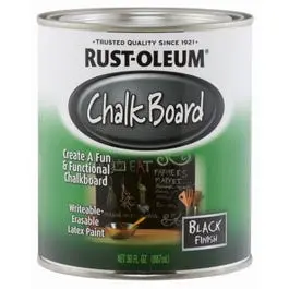 Chalkboard Latex Paint – Brush-On Black Finish, Quart Size 1