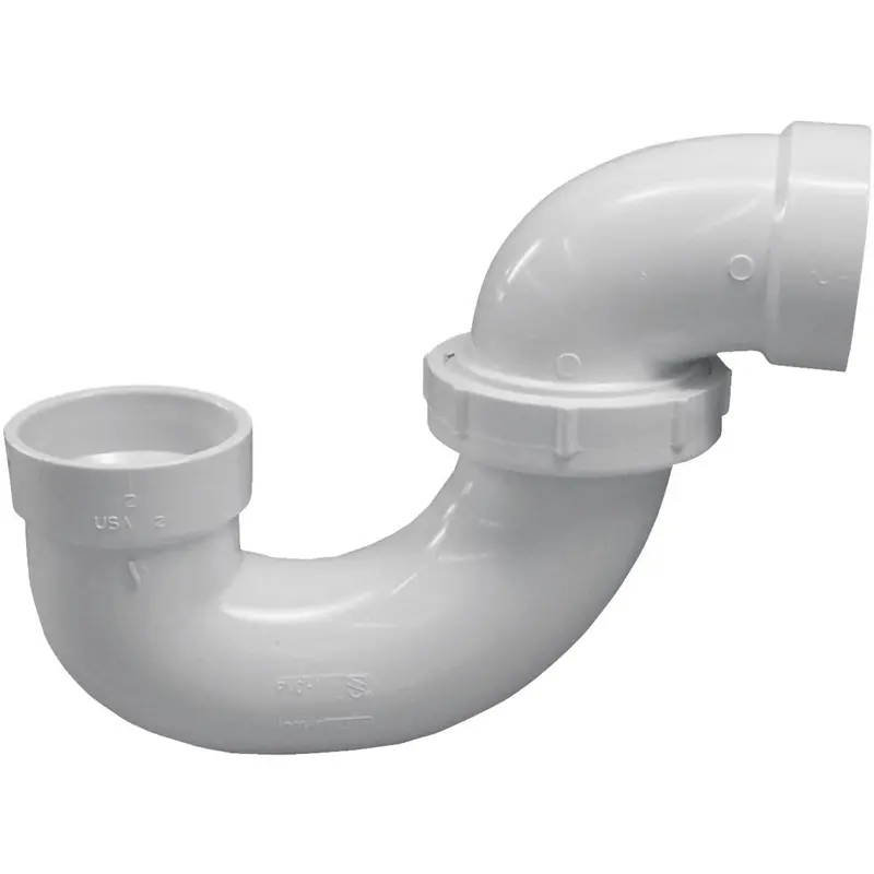 Charlotte Pipe 2-Inch White Pvc P-Trap With Integrated Union 1