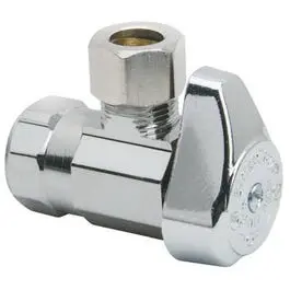 Chrome Angle Stop Valve – 1/2-Inch Inlet, 3/8-Inch Outlet 1