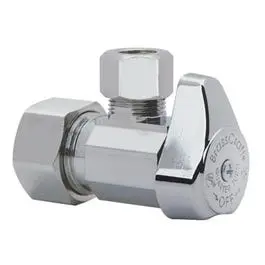 Chrome Angle Stop Valve – 5/8-Inch Inlet, 1/4-Inch Outlet Compression Fitting 1