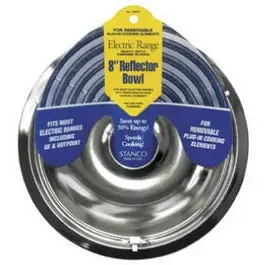 Chrome Electric Range Reflector Bowl – 8-Inch Diameter, Removable Element 1