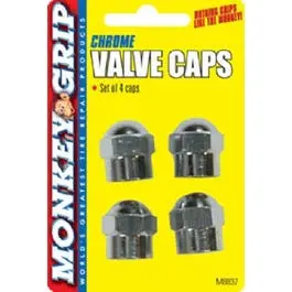 Chrome Hex-Style Valve Caps – Pack Of 4 1