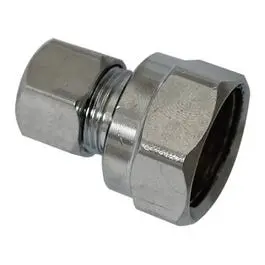 Chrome-Plated Lead-Free Brass Straight Compression Coupling: 1/2" Fpt × 3/8" Od 1