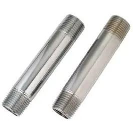 Chrome-Plated Male Nipple Fitting – 3/8 In × 4 In, 2-Pack 1