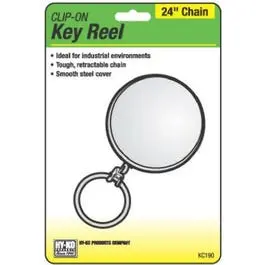 Chrome Retractable Key Reel With 24" Steel Chain 1