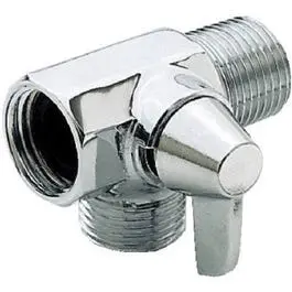 Chrome Shower Flow Diverter With Arm-Mounted Control 1