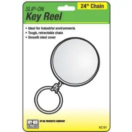 Chrome Slip-On Retractable Key Reel With 24-Inch Chain 1