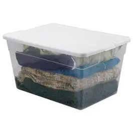 Clear Heavy-Duty Storage Box – 56-Quart Transparent Organizing Container 1